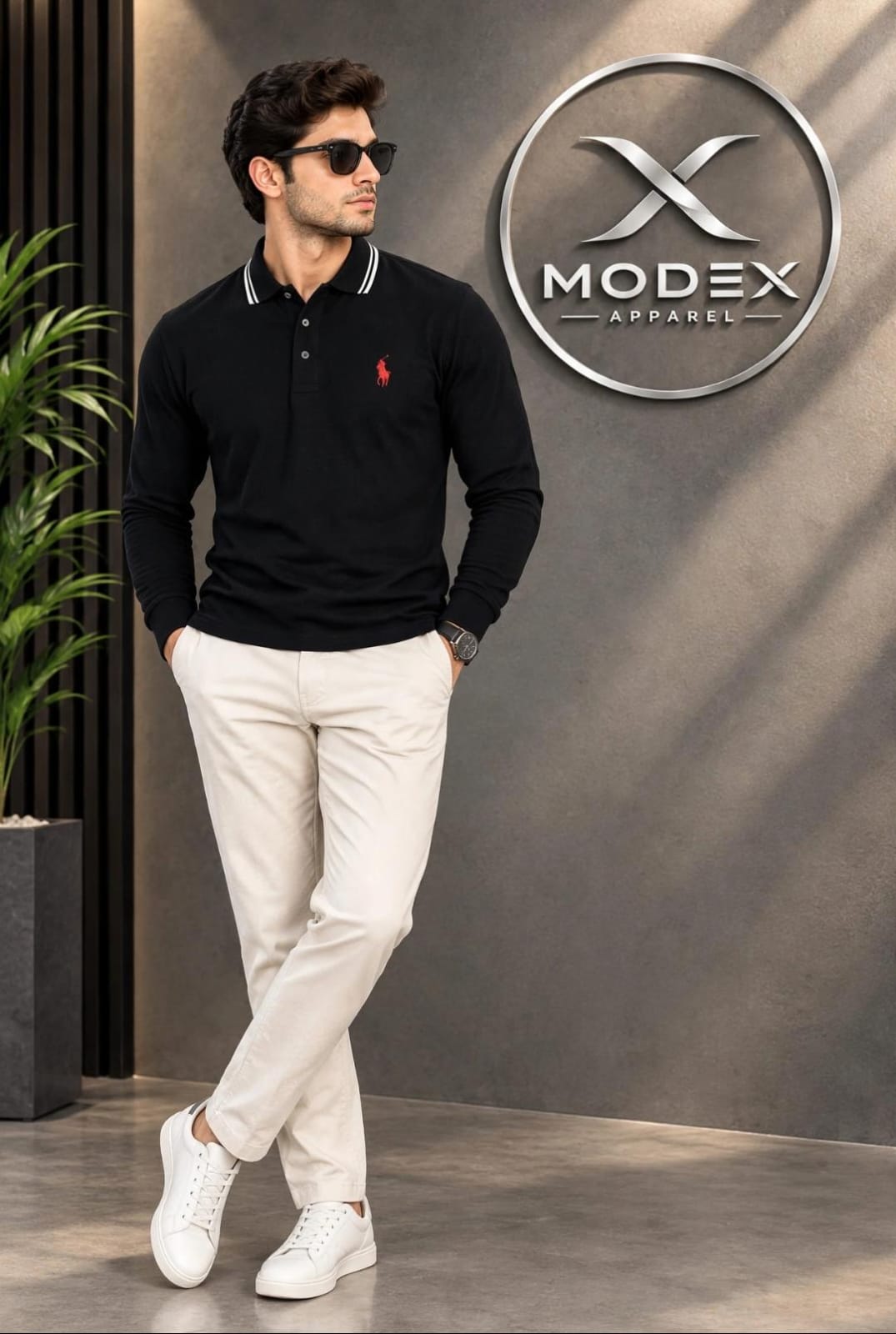 Men’s Full Sleeve Polo Shirt – Premium Logo Collection | ModeX Apparel
